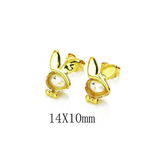 Wholesale Stainless Steel 316L Crystal / Zircon Ear Studs NO.#BC64E0093OX