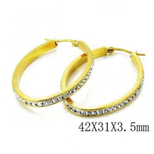 Wholesale Stainless Steel 316L Oval Hoop Earrings NO.#BC89E0056MZ