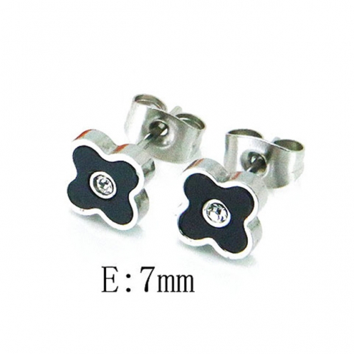 Wholesale Stainless Steel 316L Crystal / Zircon Ear Studs NO.#BC25E0694LR