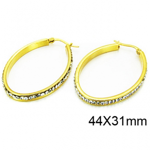 Wholesale Stainless Steel 316L Oval Hoop Earrings NO.#BC58E0531NS