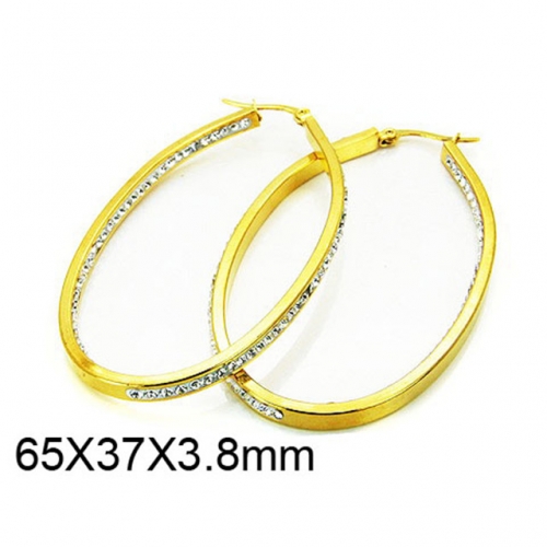 Wholesale Stainless Steel 316L Oval Hoop Earrings NO.#BC58E0707HRR