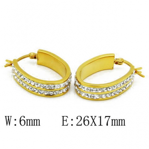 Wholesale Stainless Steel 316L Oval Hoop Earrings NO.#BC06E1428H00