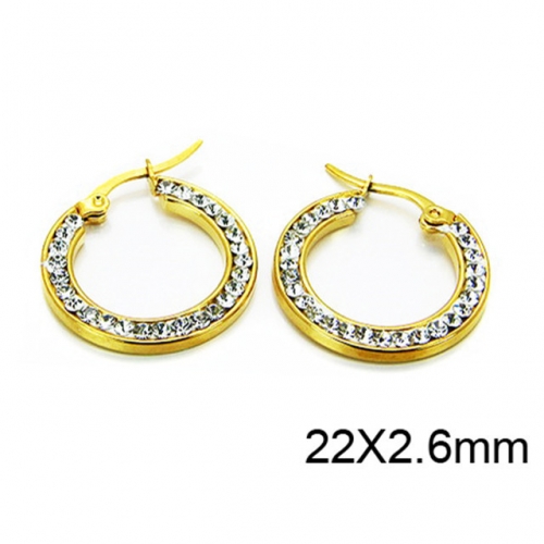 Wholesale Stainless Steel 316L Crystal or Zircon Earrings NO.#BC58E0551LG