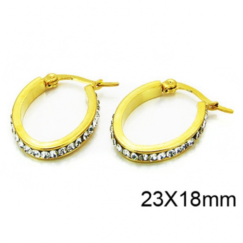 Wholesale Stainless Steel 316L Oval Hoop Earrings NO.#BC58E0533LW