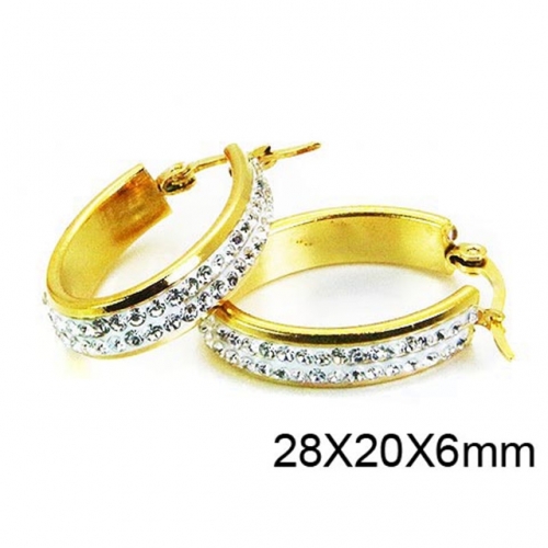 Wholesale Stainless Steel 316L Oval Hoop Earrings NO.#BC58E0992MA