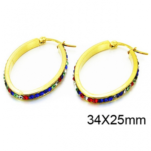 Wholesale Stainless Steel 316L Oval Hoop Earrings NO.#BC58E0534MZ