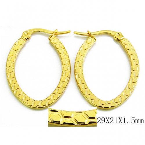 Wholesale Stainless Steel 316L Oval Hoop Earrings NO.#BC70E0047JZ