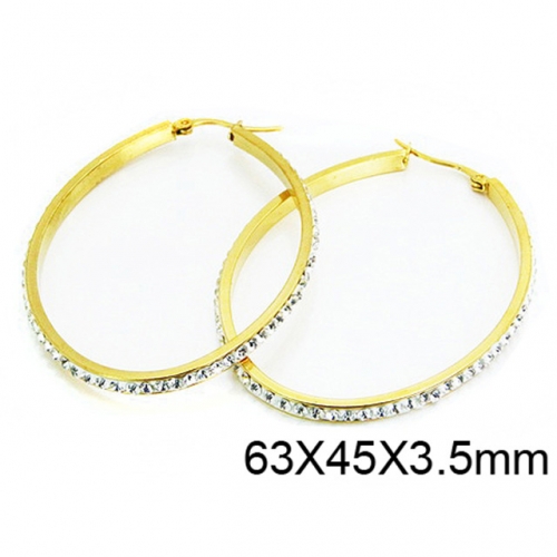 Wholesale Stainless Steel 316L Oval Hoop Earrings NO.#BC58E1083ML