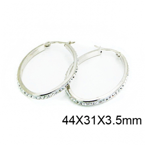 Wholesale Stainless Steel 316L Oval Hoop Earrings NO.#BC58E1076LA