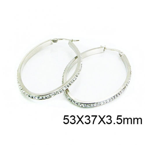 Wholesale Stainless Steel 316L Oval Hoop Earrings NO.#BC58E1077LL