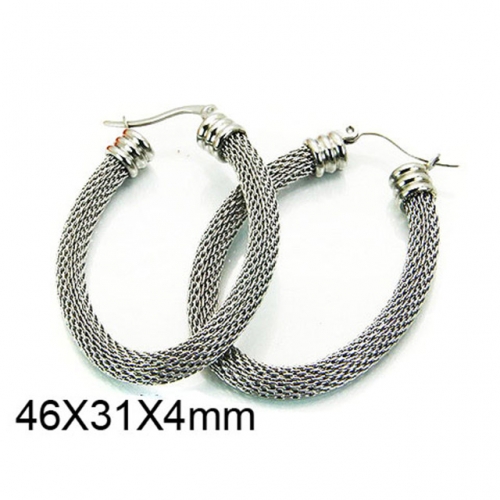 Wholesale Stainless Steel 316L Oval Hoop Earrings NO.#BC58E0665MZ