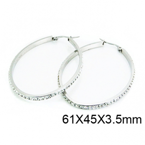 Wholesale Stainless Steel 316L Oval Hoop Earrings NO.#BC58E1078ME