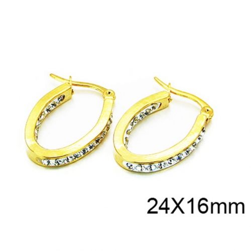 Wholesale Stainless Steel 316L Oval Hoop Earrings NO.#BC58E0528NZ