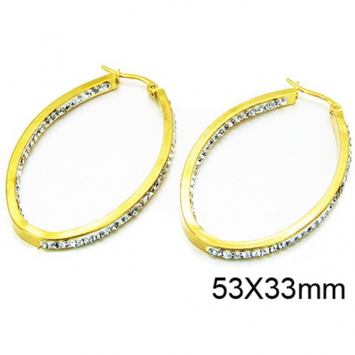 Wholesale Stainless Steel 316L Oval Hoop Earrings NO.#BC58E0525HWW