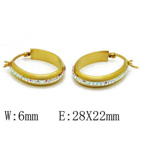 Wholesale Stainless Steel 316L Oval Hoop Earrings NO.#BC06E1432H00
