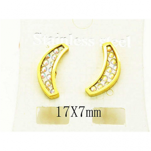 Wholesale Stainless Steel 316L Crystal / Zircon Ear Studs NO.#BC64E0111NA