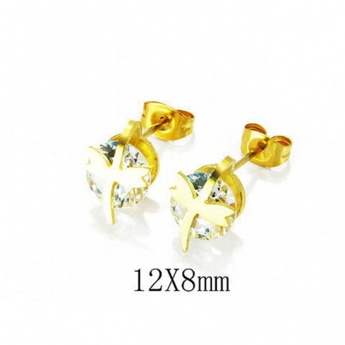 Wholesale Stainless Steel 316L Crystal / Zircon Ear Studs NO.#BC25E0569JL