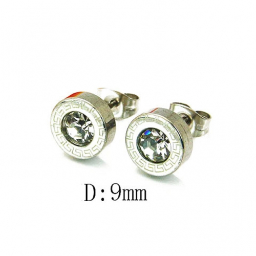 Wholesale Stainless Steel 316L Crystal / Zircon Ear Studs NO.#BC25E0552JL