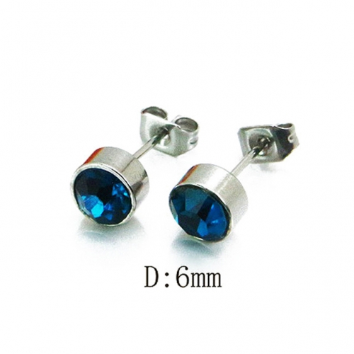 Wholesale Stainless Steel 316L Crystal / Zircon Ear Studs NO.#BC81E0128HL