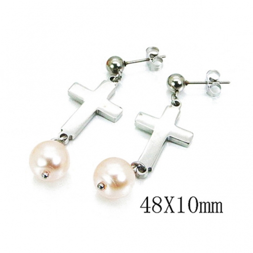 Wholesale Stainless Steel 316L And Pearl Earrings NO.#BC64E0294OQ