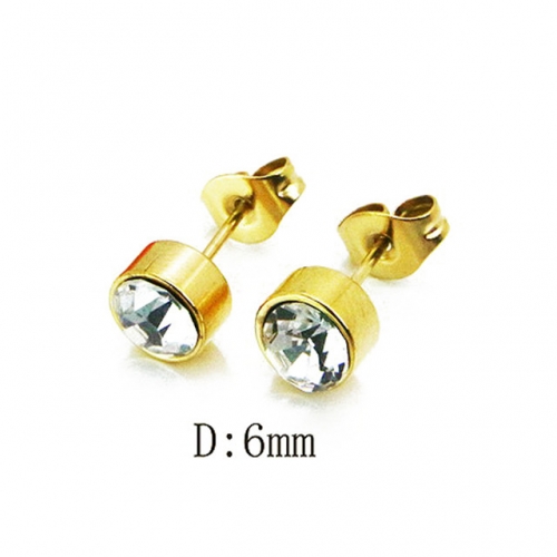 Wholesale Stainless Steel 316L Crystal / Zircon Ear Studs NO.#BC81E0130IQ