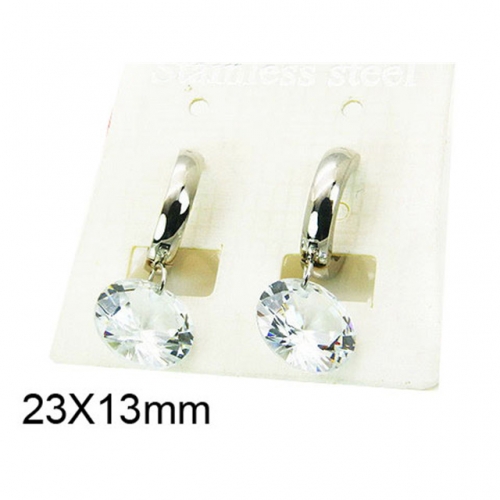 Wholesale Stainless Steel 316L Crystal or Zircon Earrings NO.#BC25E0539KA