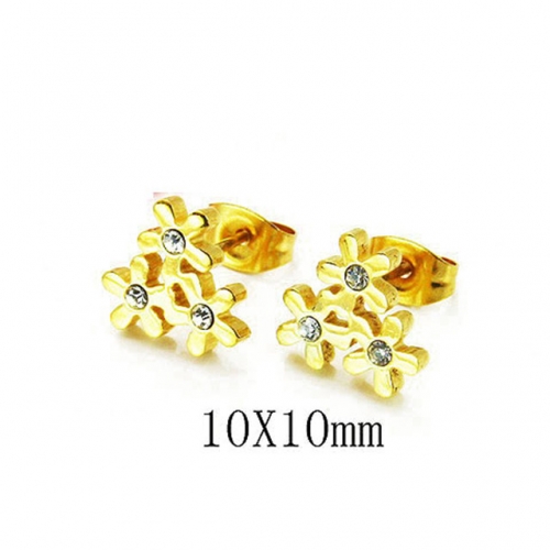 Wholesale Stainless Steel 316L Crystal / Zircon Ear Studs NO.#BC25E0571JL