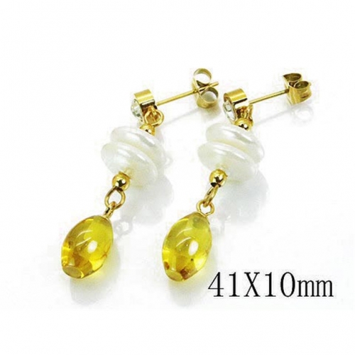 Wholesale Stainless Steel 316L And Pearl Earrings NO.#BC64E0244HJC