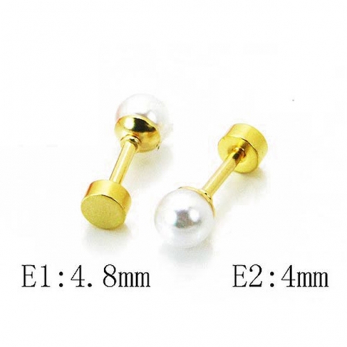 Wholesale Stainless Steel 316L And Pearl Earrings NO.#BC21E0060HL