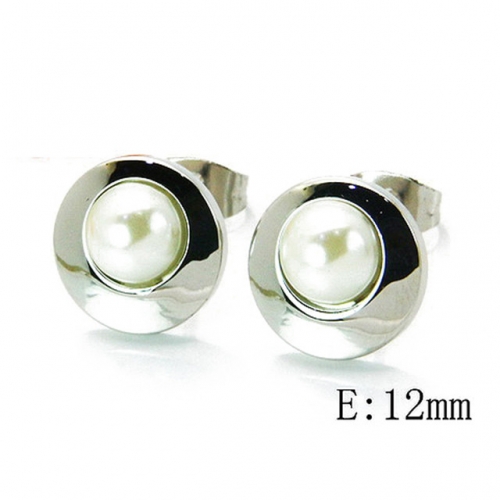 Wholesale Stainless Steel 316L And Pearl Earrings NO.#BC64E0057OA