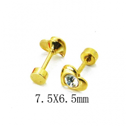 Wholesale Stainless Steel 316L Crystal / Zircon Ear Studs NO.#BC67E0271IL
