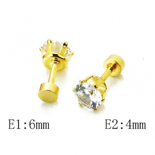 Wholesale Stainless Steel 316L Crystal / Zircon Ear Studs NO.#BC21E0059HM