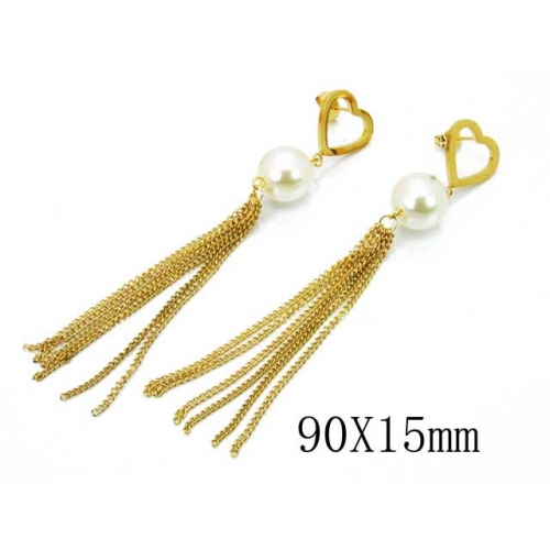 Wholesale Stainless Steel 316L And Pearl Earrings NO.#BC26E0329NL