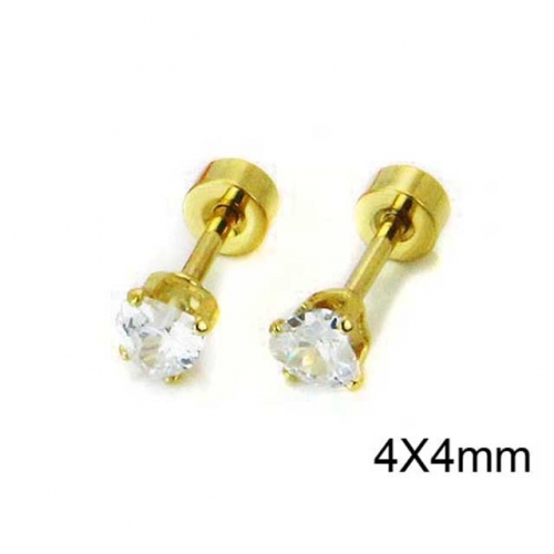 Wholesale Stainless Steel 316L Crystal / Zircon Ear Studs NO.#BC67E0169J5
