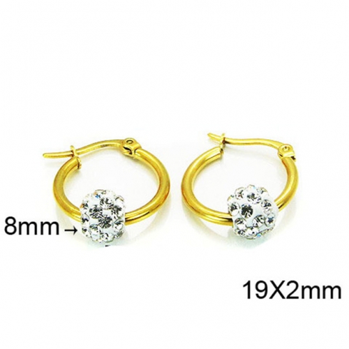 Wholesale Stainless Steel 316L Crystal or Zircon Earrings NO.#BC58E0721JS