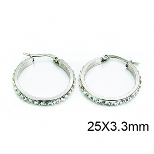 Wholesale Stainless Steel 316L Crystal or Zircon Earrings NO.#BC58E1002JL