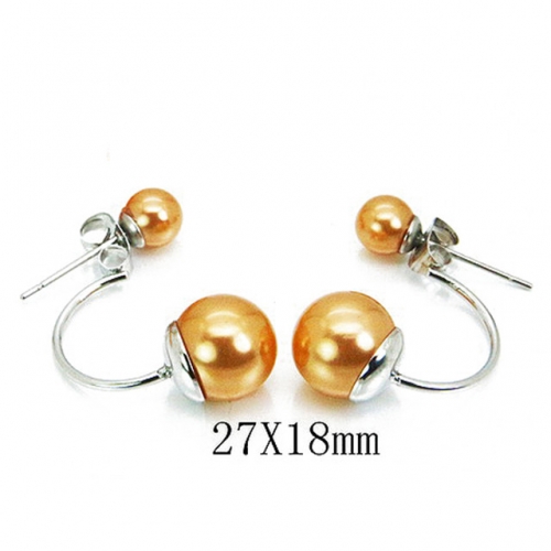 Wholesale Stainless Steel 316L And Pearl Earrings NO.#BC64E0307KV