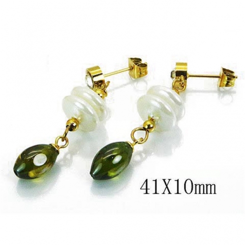 Wholesale Stainless Steel 316L And Pearl Earrings NO.#BC64E0242HJB
