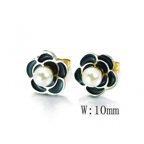 Wholesale Stainless Steel 316L And Pearl Earrings NO.#BC64E0238MC