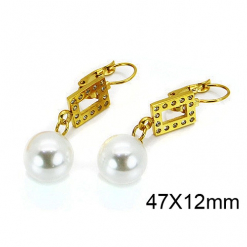 Wholesale Stainless Steel 316L And Pearl Earrings NO.#BC21E0010LG