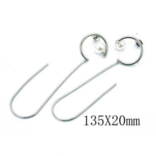 Wholesale Stainless Steel 316L And Pearl Earrings NO.#BC26E0312LL