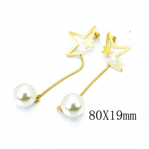Wholesale Stainless Steel 316L And Pearl Earrings NO.#BC26E0311OU