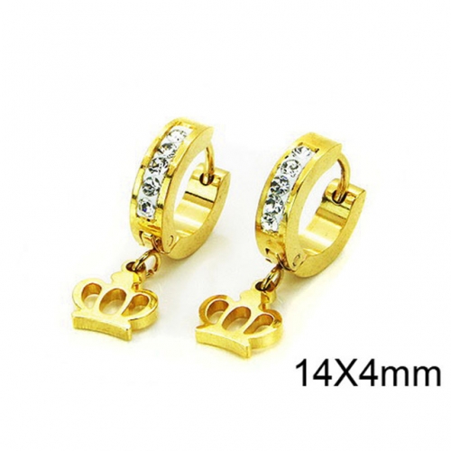 Wholesale Stainless Steel 316L Crystal or Zircon Earrings NO.#BC58E0574JL