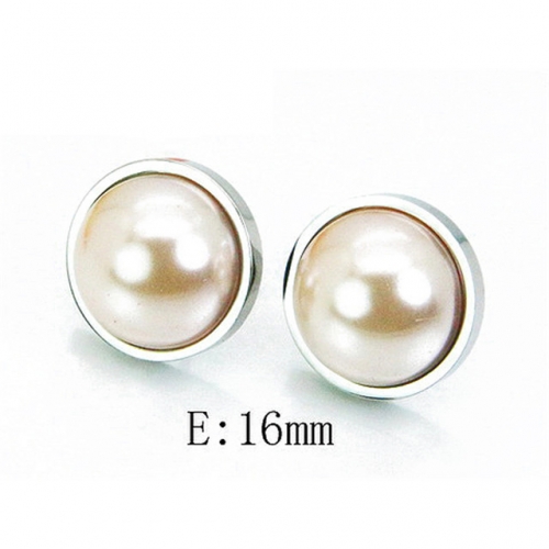 Wholesale Stainless Steel 316L And Pearl Earrings NO.#BC64E0323MW
