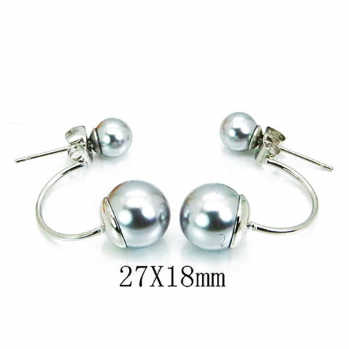 Wholesale Stainless Steel 316L And Pearl Earrings NO.#BC64E0305KY