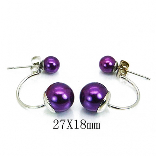 Wholesale Stainless Steel 316L And Pearl Earrings NO.#BC64E0306KD