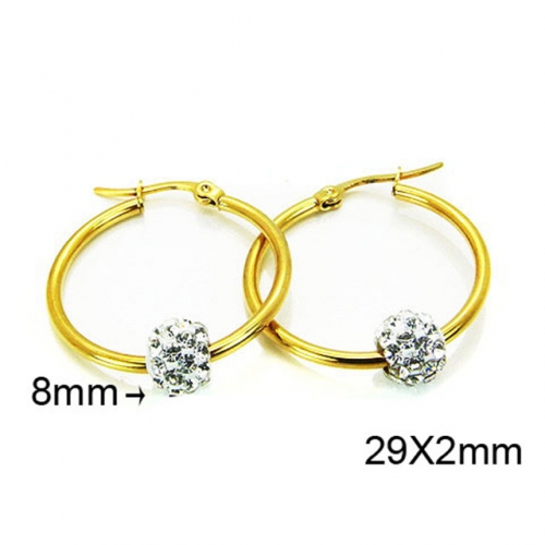 Wholesale Stainless Steel 316L Crystal or Zircon Earrings NO.#BC58E0720JG