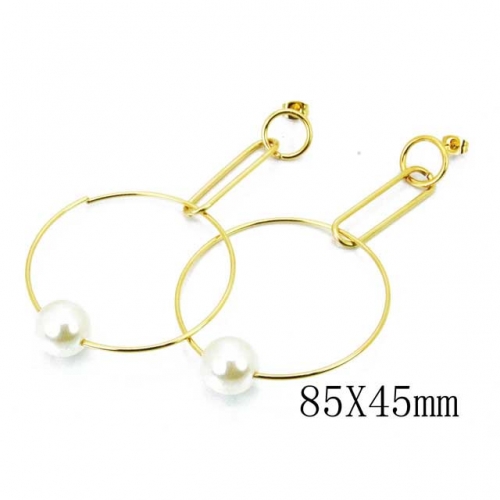 Wholesale Stainless Steel 316L And Pearl Earrings NO.#BC26E0307OL