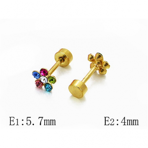 Wholesale Stainless Steel 316L Crystal / Zircon Ear Studs NO.#BC25E0500JL