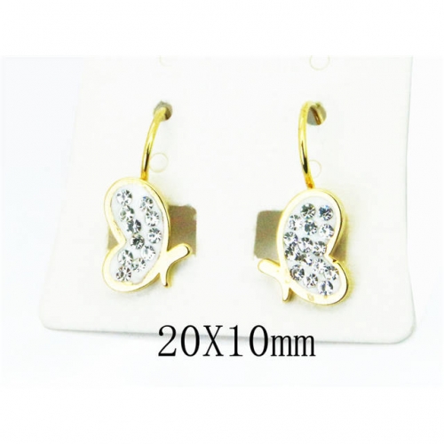 Wholesale Stainless Steel 316L Crystal or Zircon Earrings NO.#BC67E0212LF